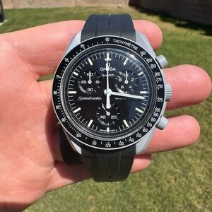 Omega X Swatch Black and Silver Mission to the Moon Watch